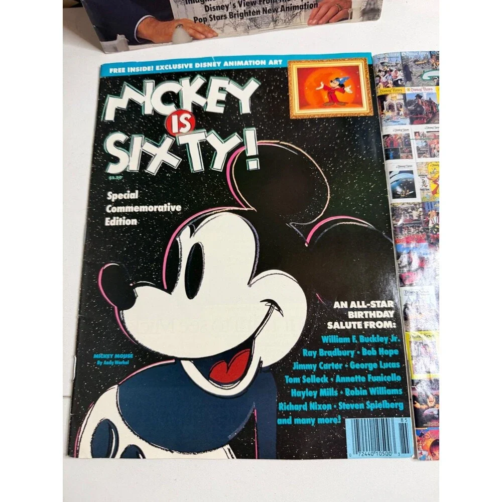 Disney News 80’s  and Mickey is Sixty Special  1988 Magazine Set of 4